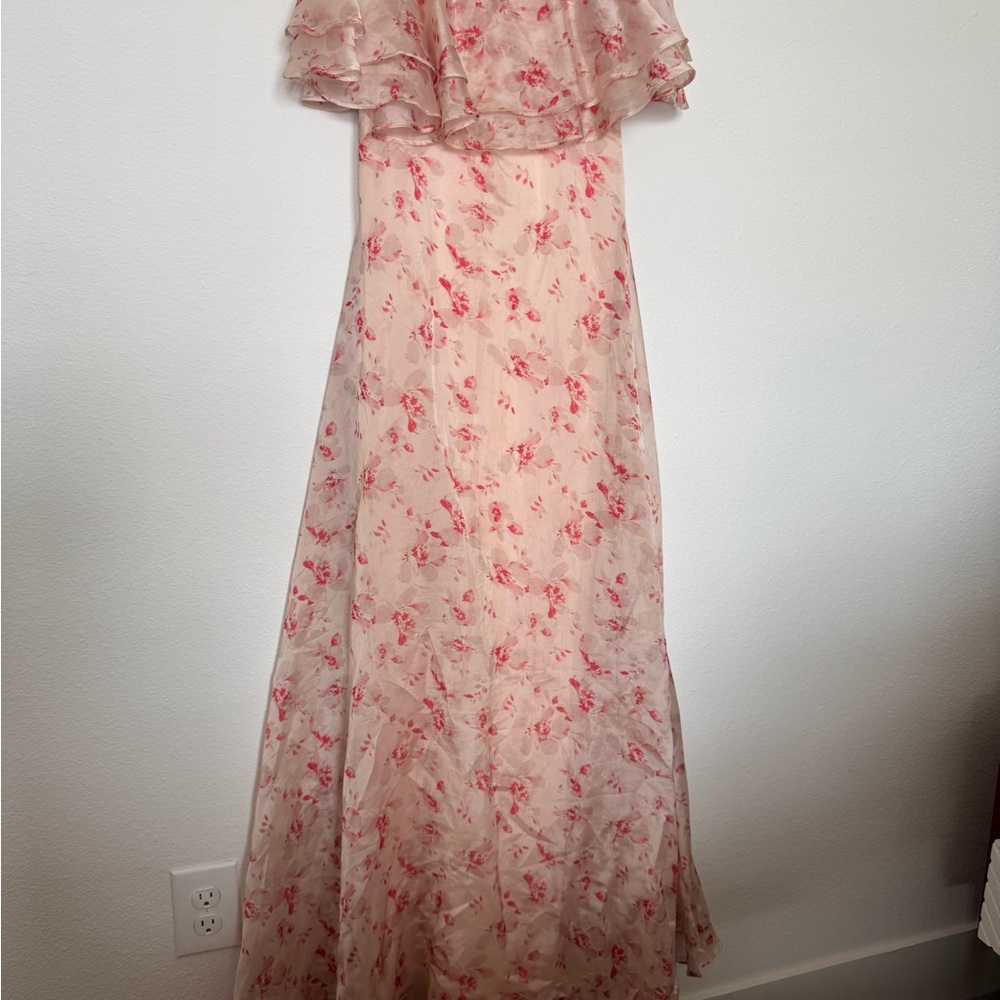 Lulu's Blush Pink Floral Maxi Dress